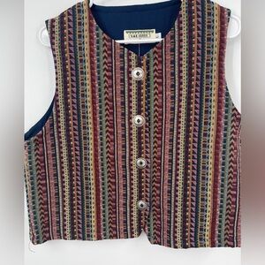 Sage Creek by Liz Ence Vintage Southwest Silver Button Vest Large NEW!